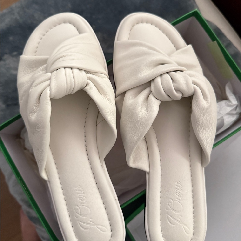 J. Crew Women's white Knotted Slide Sandals